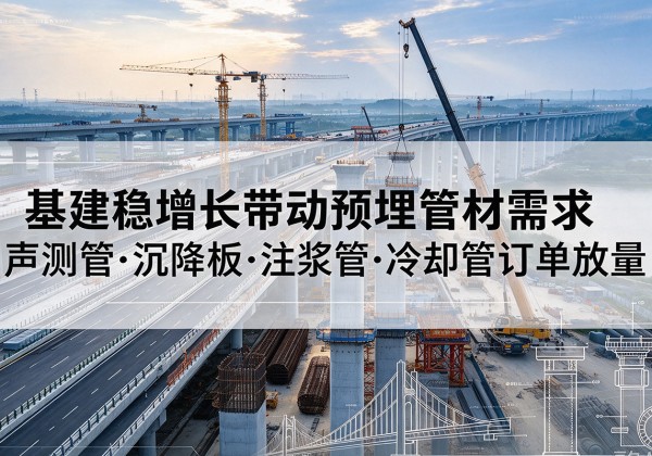 临汾基建稳增长带动预埋监测管材需求，声测管、沉降板、注浆管订单持续放量